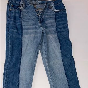 american eagle outfitters two toned jeans